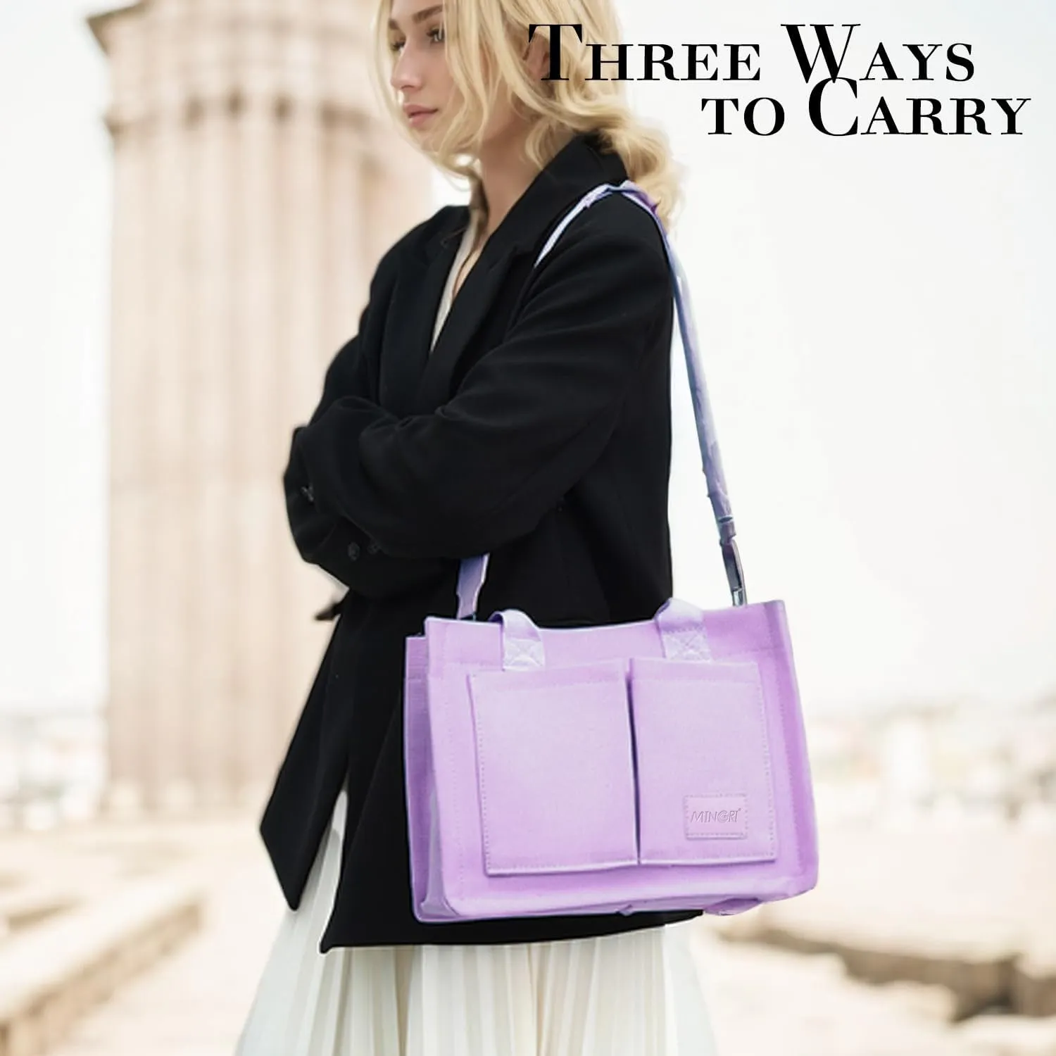 Canvas Tote Bag for Women,Large Totes Bags with Pockets,Womens Crossbody Purse Handbags for Travel Work Gift,2 Sizes