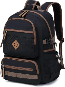 Caoroky knight Laptop Backpacks College Bookbags Women Men Anti Theft Travel Backpacks Large Elementary Middle High School Bags for Kids Teens Girls Boys Students Adults Causal Daypack-Black