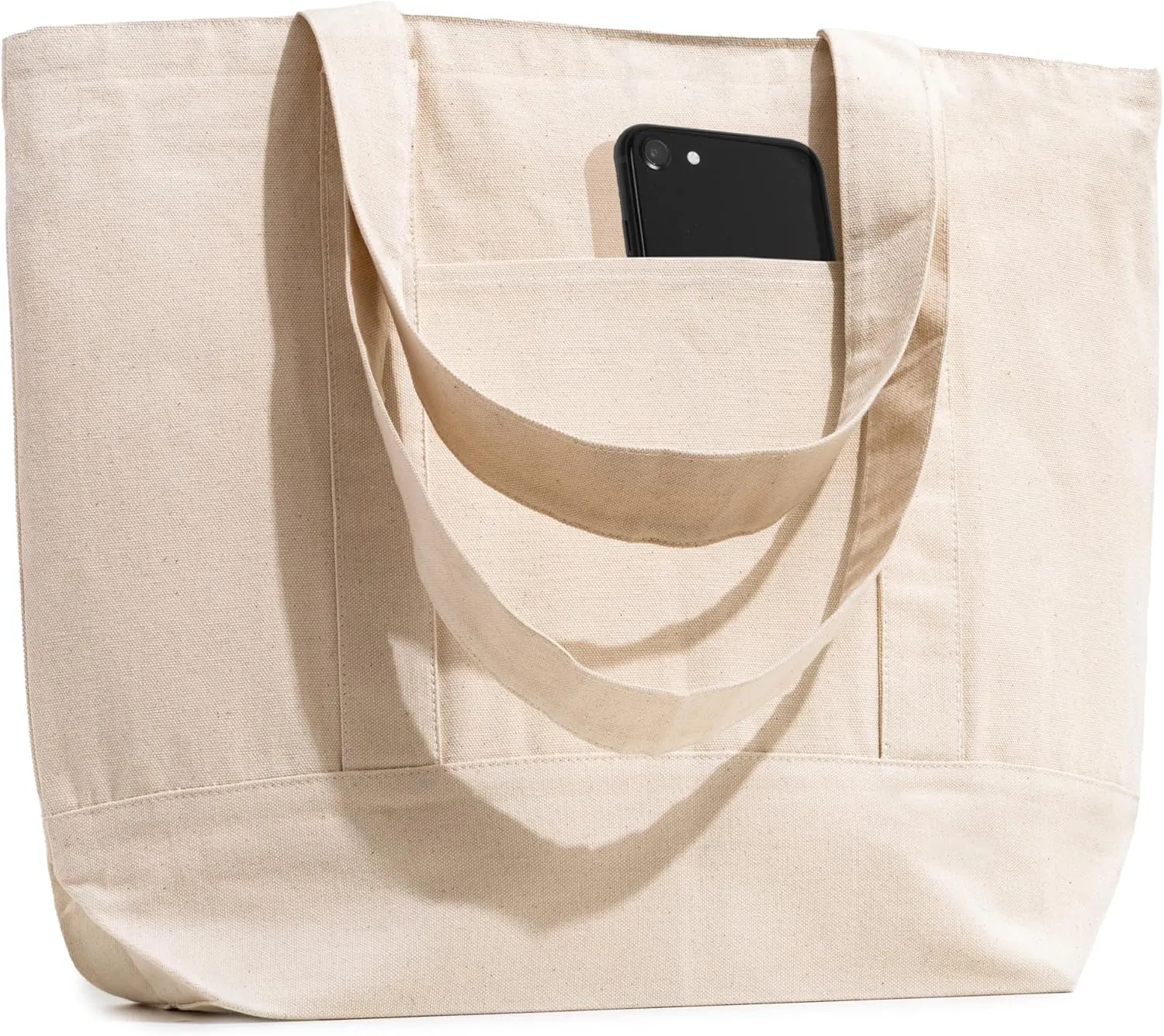 Carrywell |Not Made in China| Cotton Canvas Tote Bags, Blank Reusable Shopping Bags, Organic Cloth, Screen Print and DIY