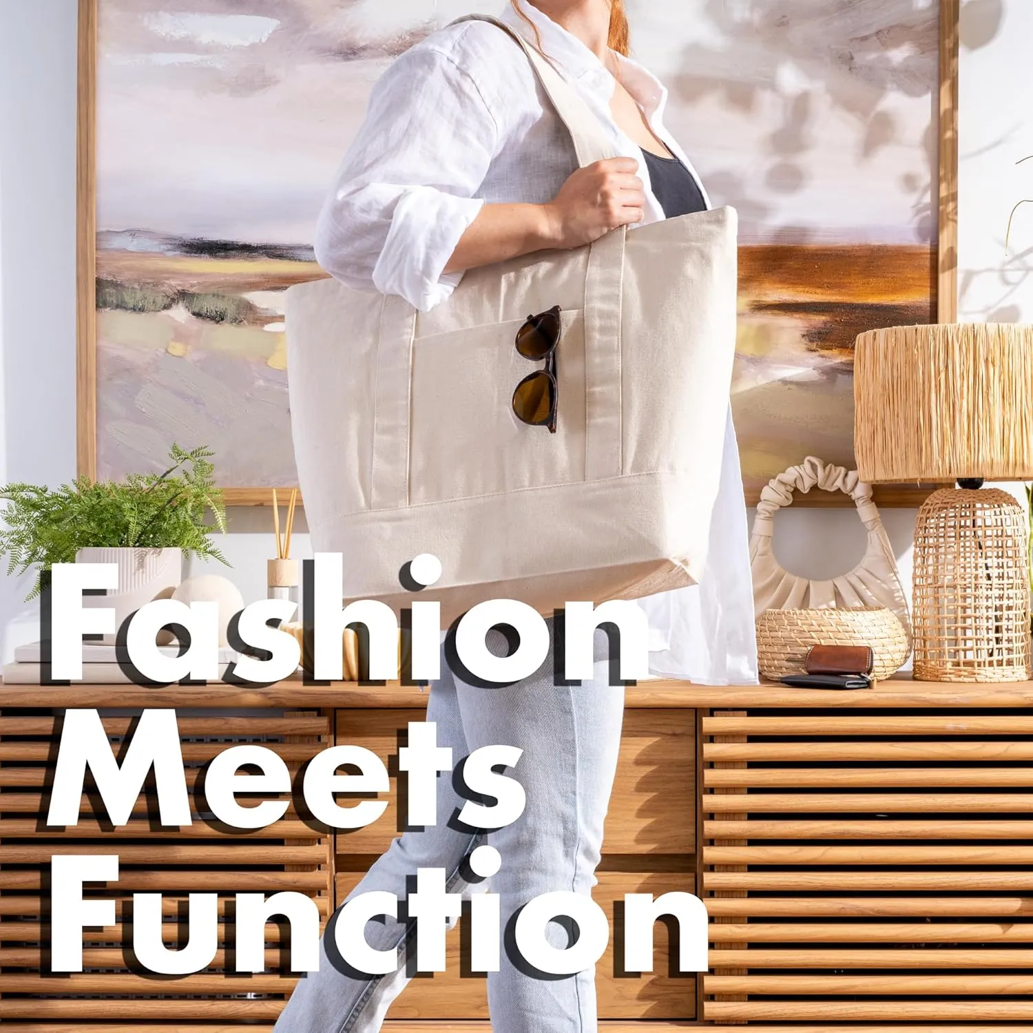 Carrywell |Not Made in China| Cotton Canvas Tote Bags, Blank Reusable Shopping Bags, Organic Cloth, Screen Print and DIY
