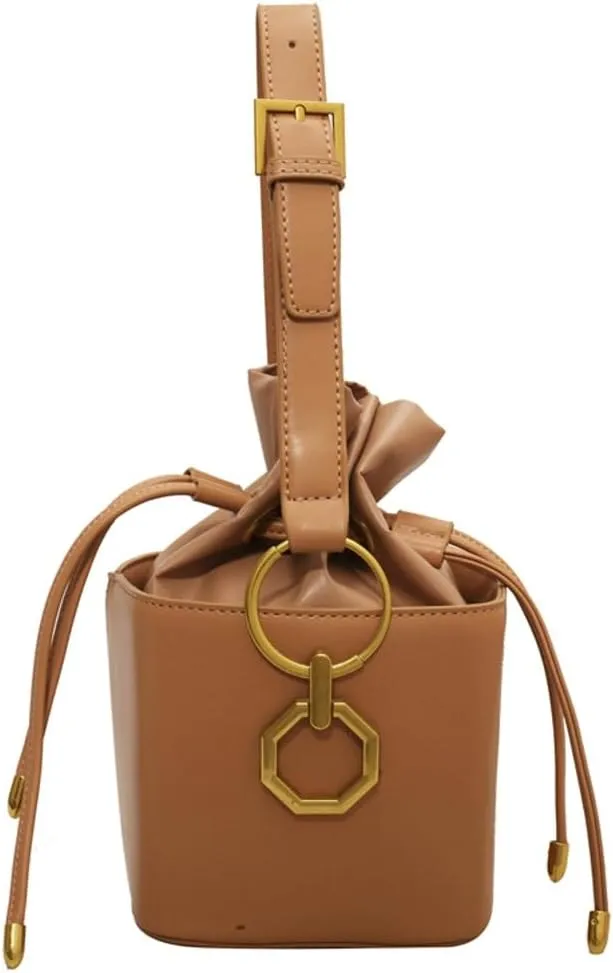 Casual Bucket Bag Trendy Crossbody Bags For Women Vegan Leather Handbags Elegant Clutch Purses Womens Evening Bag