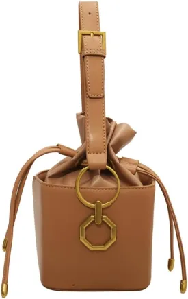 Casual Bucket Bag Trendy Crossbody Bags For Women Vegan Leather Handbags Elegant Clutch Purses Womens Evening Bag
