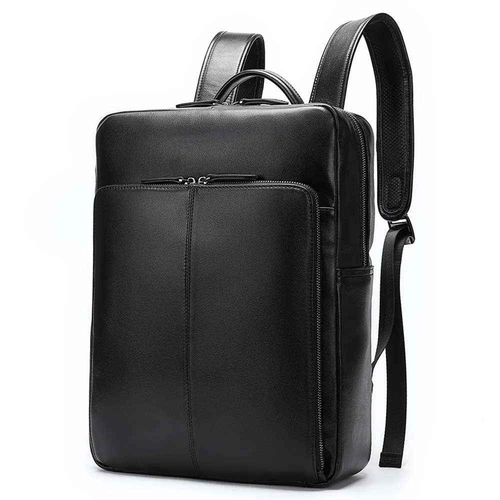 Casual Leather Backpacks for Men and Women – Large 20L Capacity with Zipper Closure.