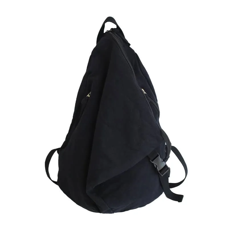 Casual solid color canvas backpack