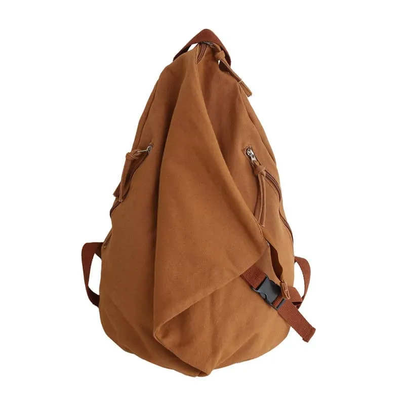 Casual solid color canvas backpack