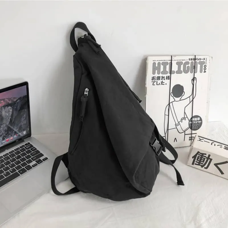 Casual solid color canvas backpack