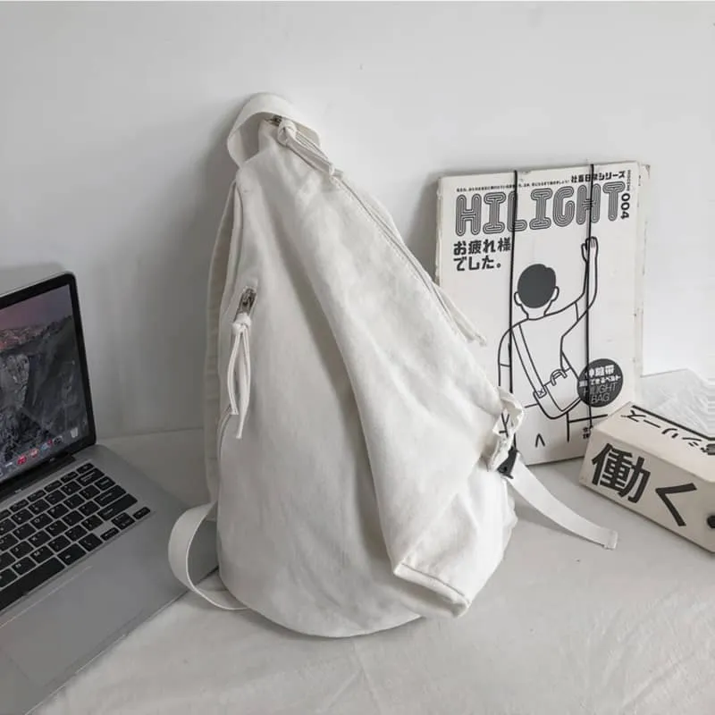 Casual solid color canvas backpack
