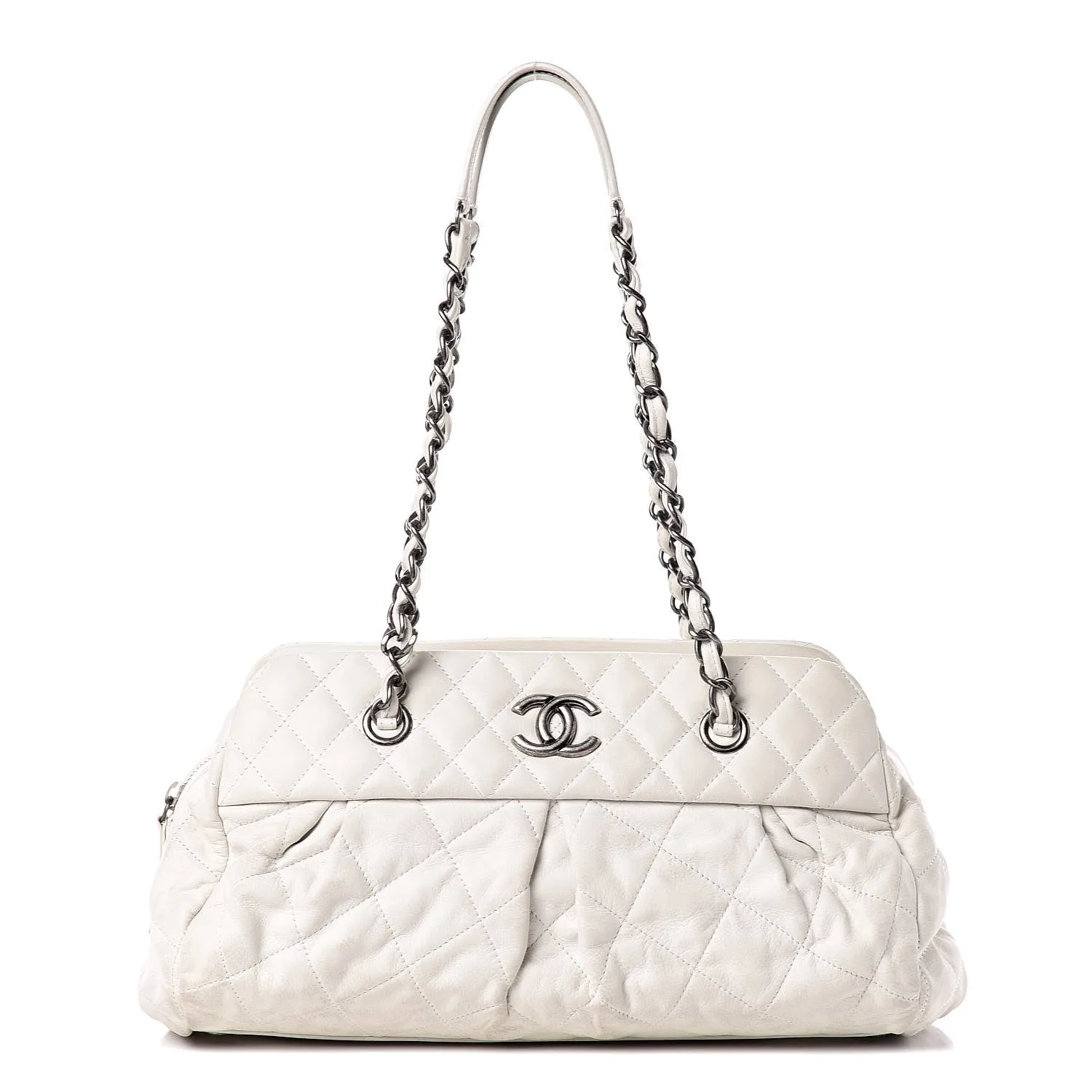 CHANEL Iridescent Quilted Calfskin Medium Bowler Bag