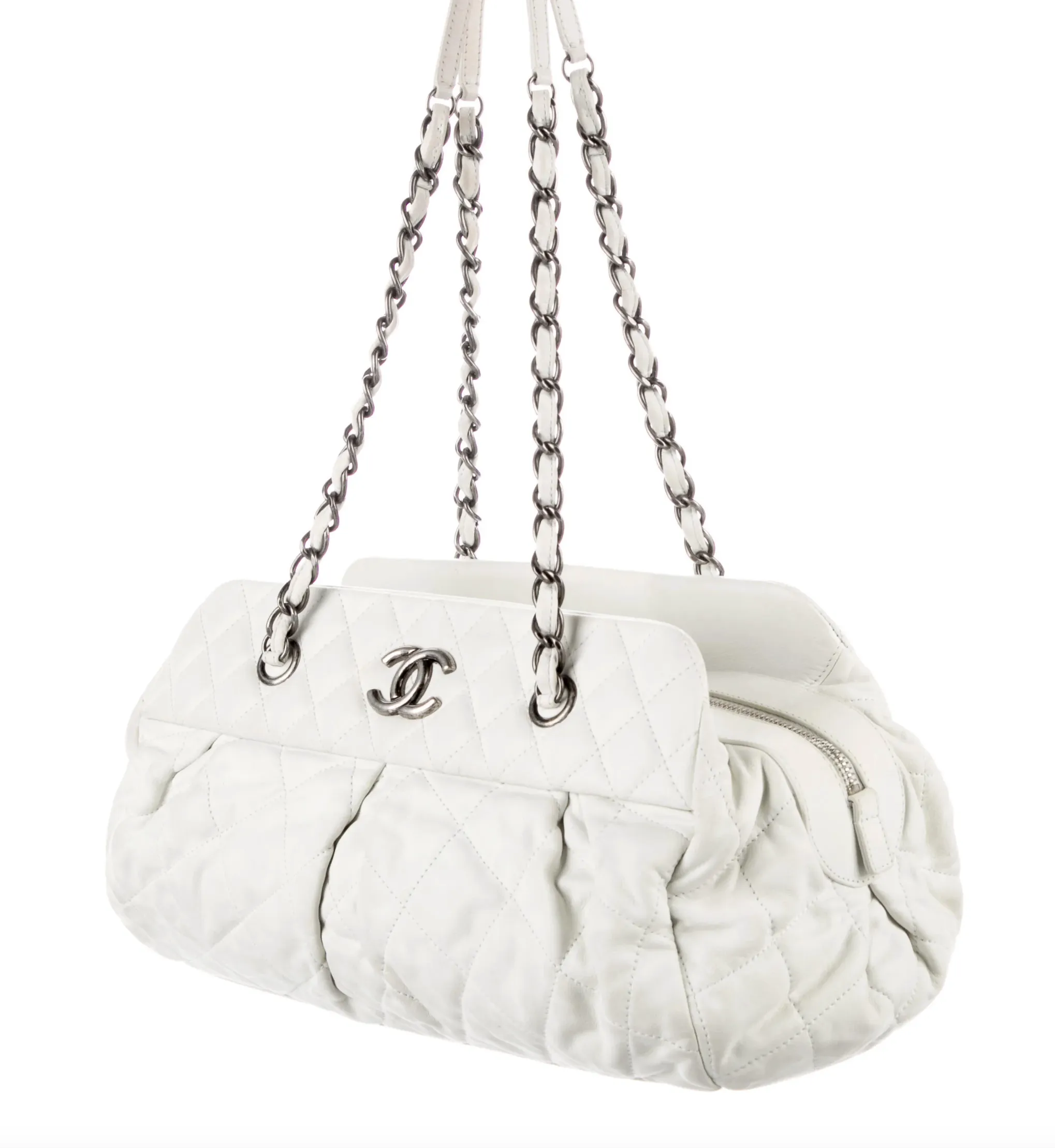 CHANEL Iridescent Quilted Calfskin Medium Bowler Bag