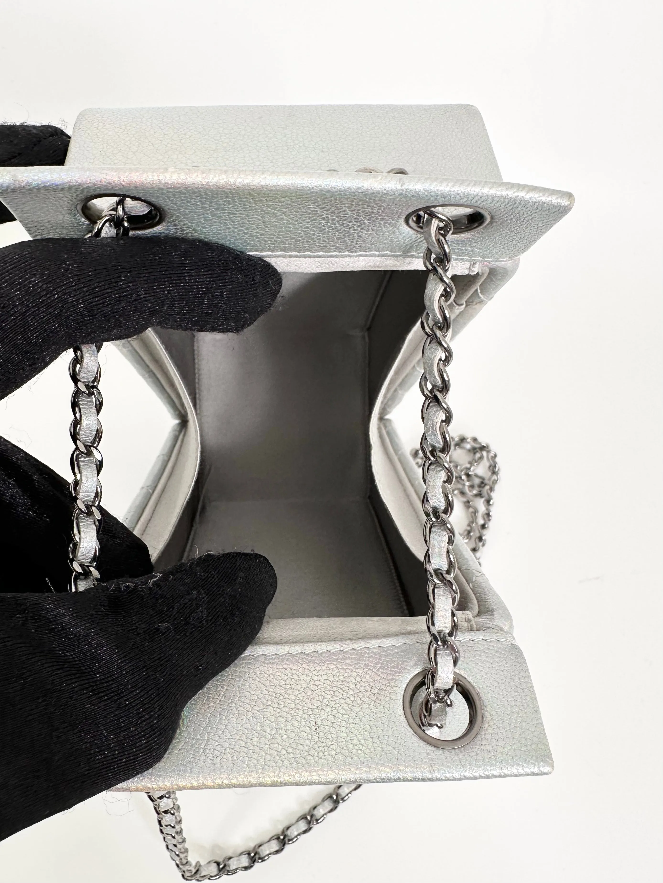Chanel Iridescent Silver Lait de Coco Milk Carton Bag