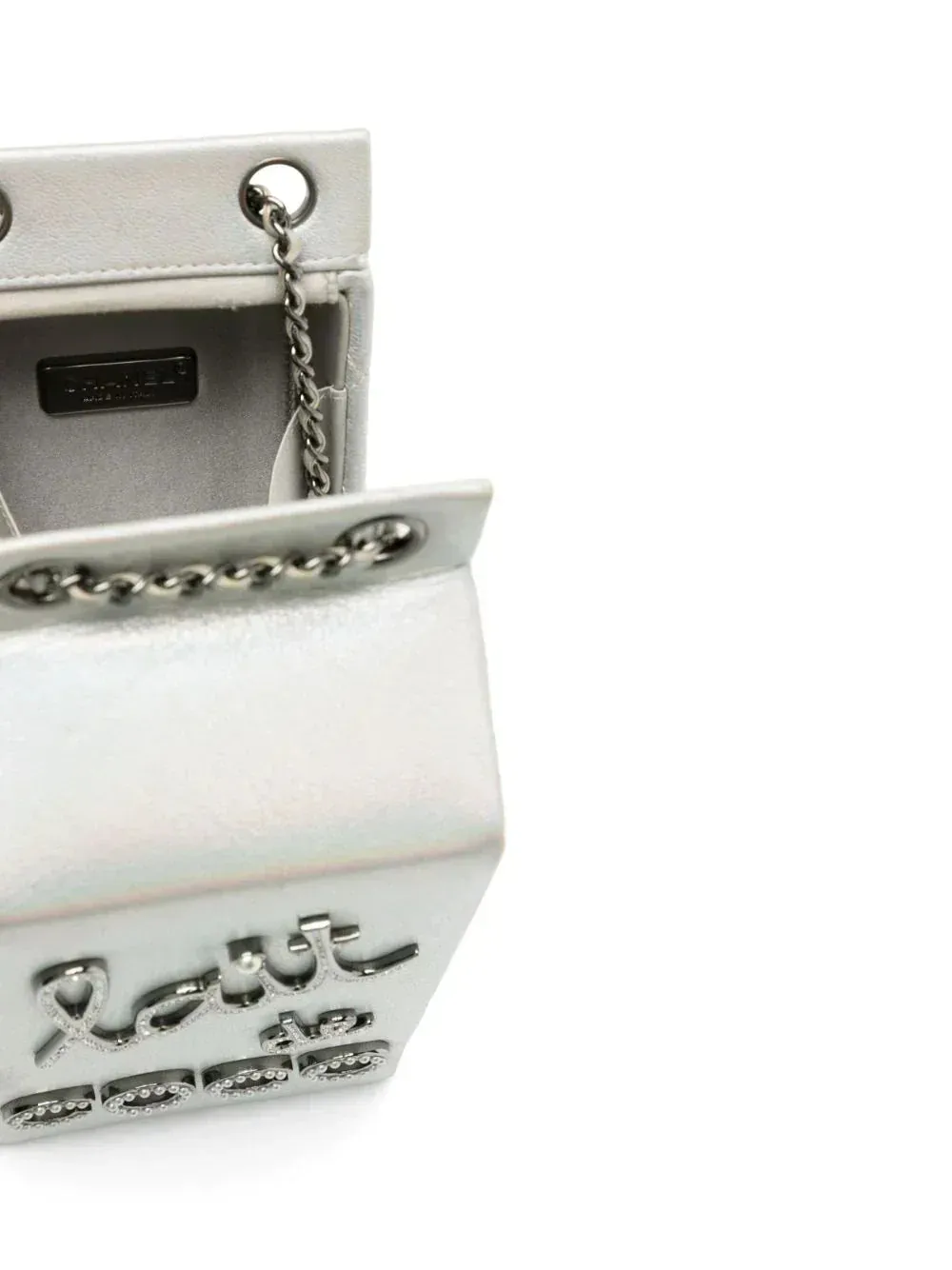 Chanel Iridescent Silver Lait de Coco Milk Carton Bag