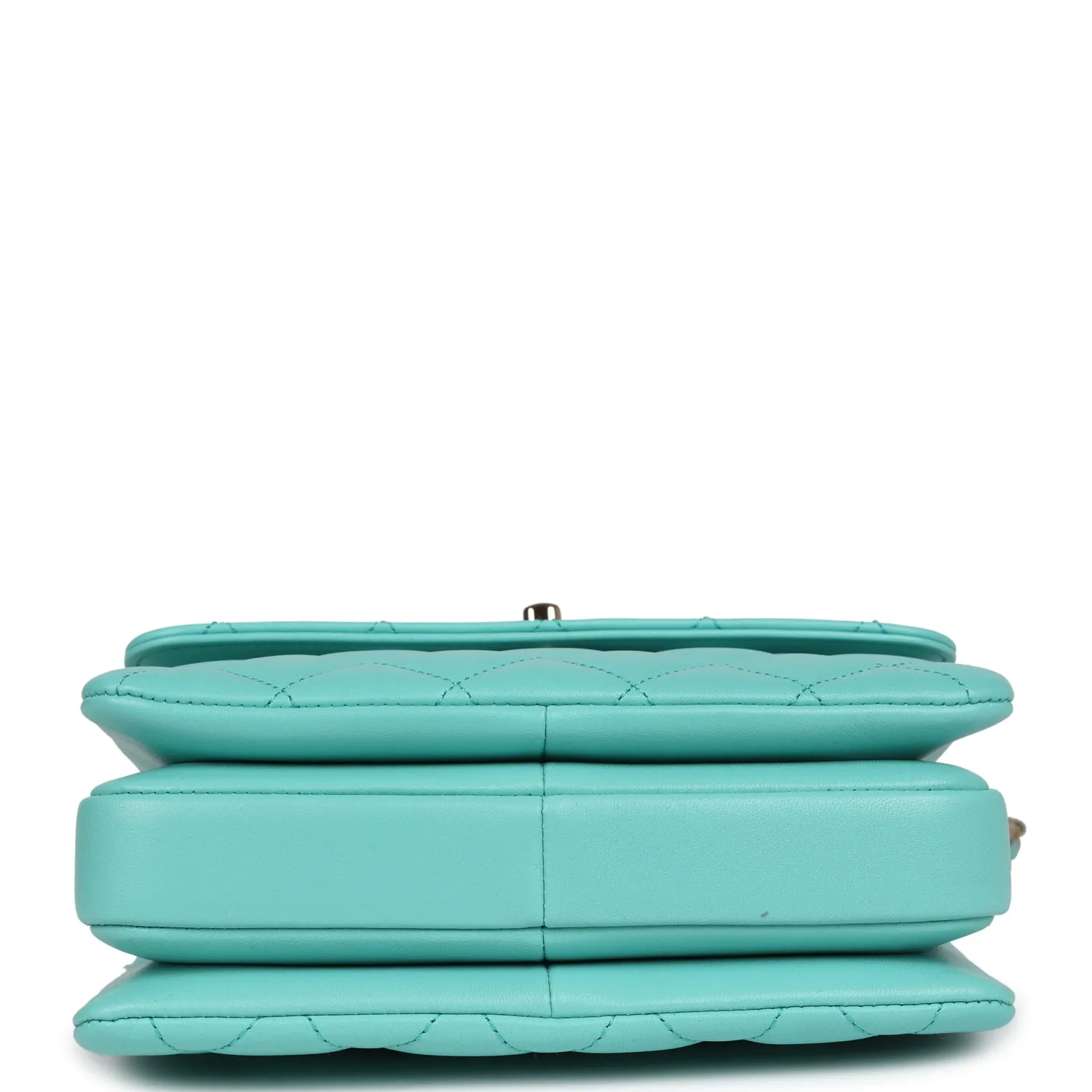 Chanel Mini Trendy CC Bag Turquoise Lambskin Light Gold Hardware