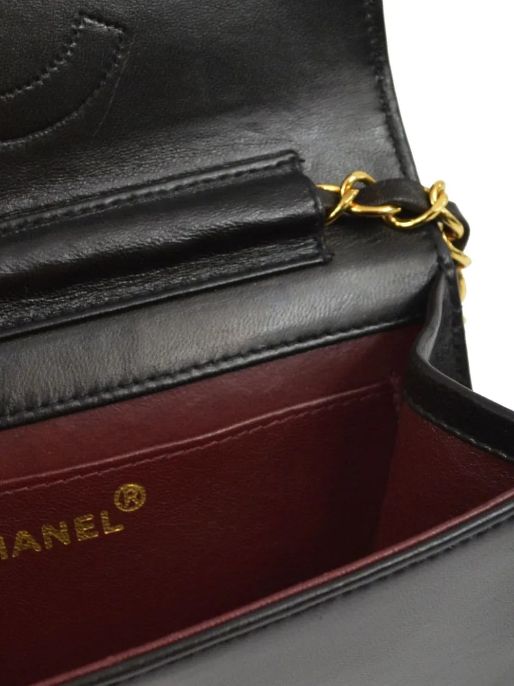CHANEL QUILTED LAMBSKIN LEATHER MINI FULL FLAP BAG