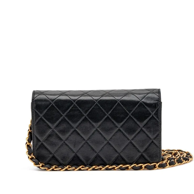 CHANEL QUILTED LAMBSKIN LEATHER MINI FULL FLAP BAG
