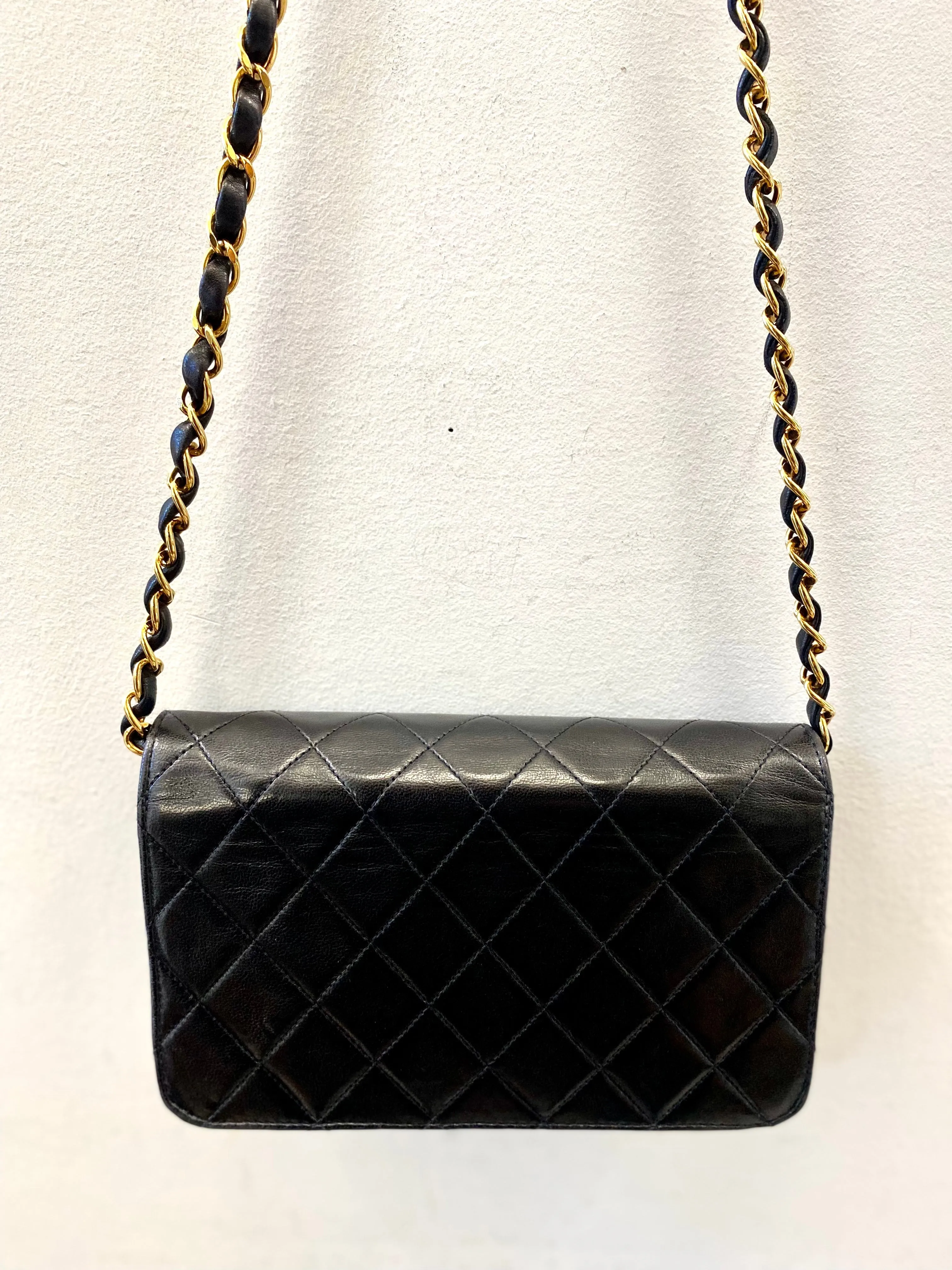 CHANEL QUILTED LAMBSKIN LEATHER MINI FULL FLAP BAG