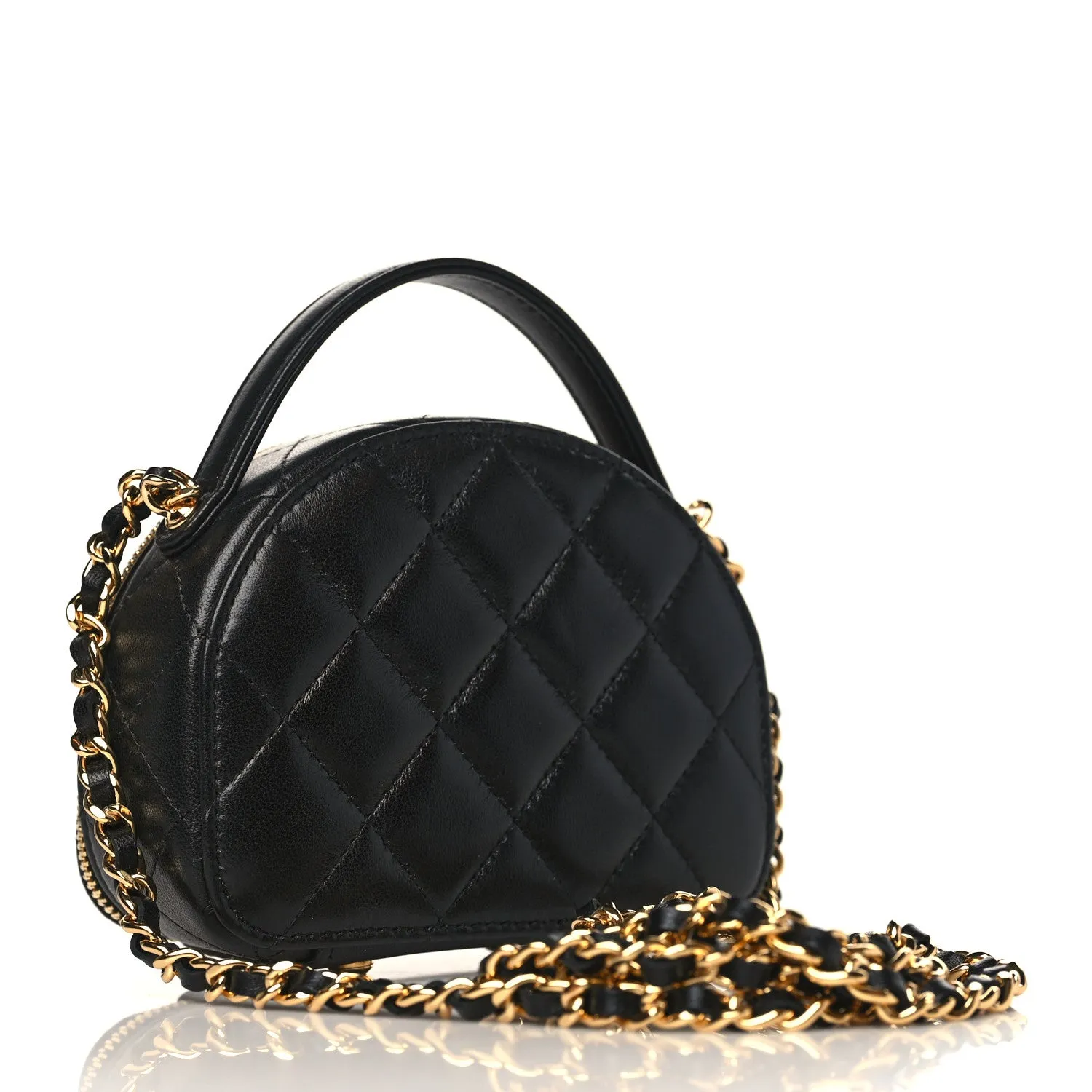 CHANEL QUILTED LAMBSKIN SMALL CHIC RIVIERA TOP HANDLE BAG