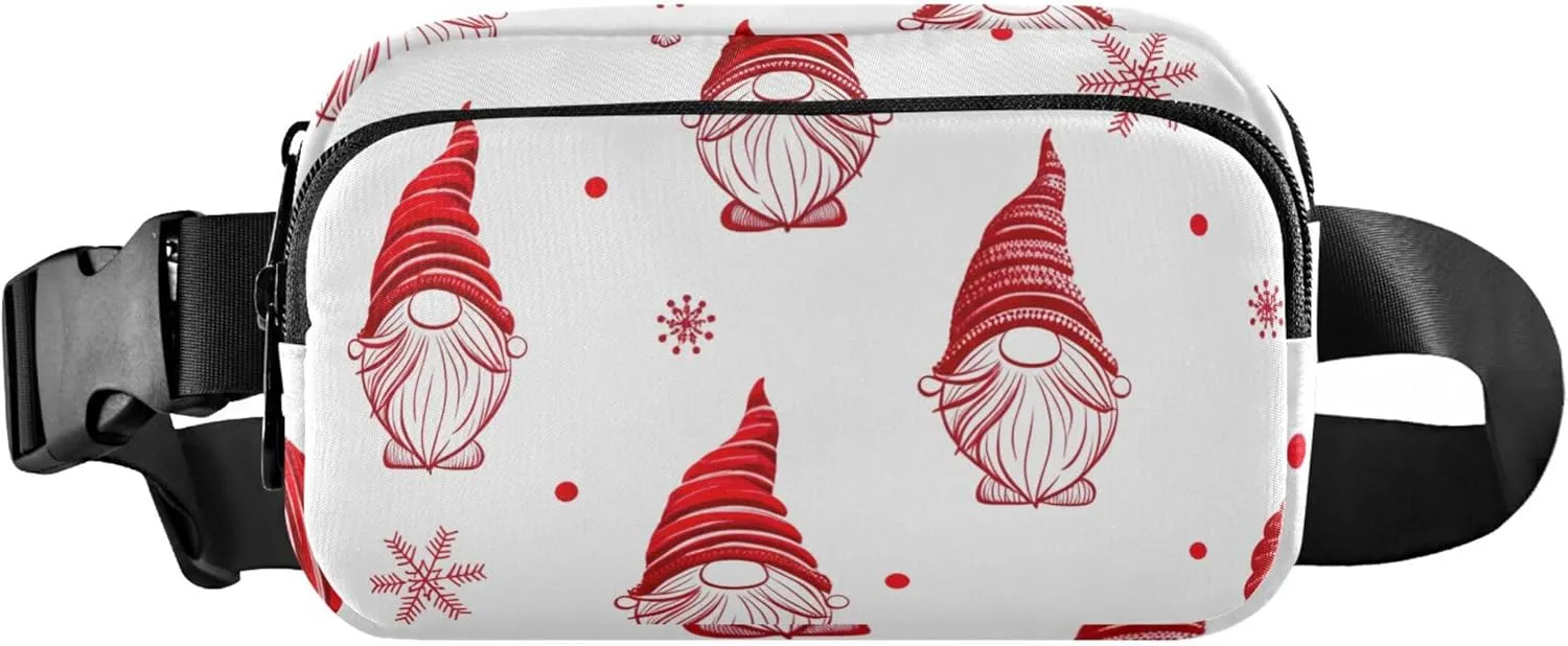 Christmas Gnomes White Fanny Pack for Women Waterproof Belt Bag Hip Pouch Designer Crossbody Waist Bag