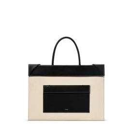 Click Tote Canvas & Leather Cross Body Bag - Black