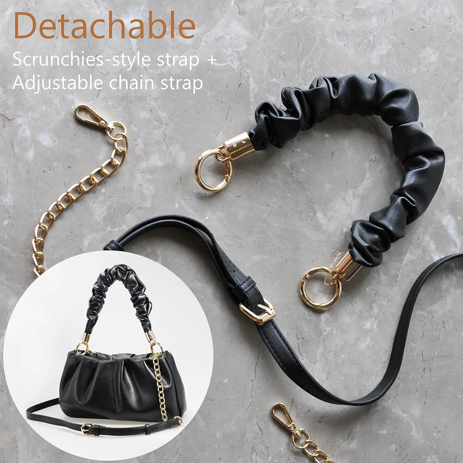 Cloud Pouch Bag Women Shoulder Handbag Soft Vegan Leather Vintage Hobo Chain Cross body Bag