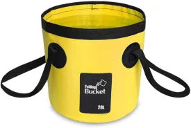 Convenient Outdoor Waterproof Folding Bucket Bag - Portable Travel Fishing Camping Water Container, 20L Yellow