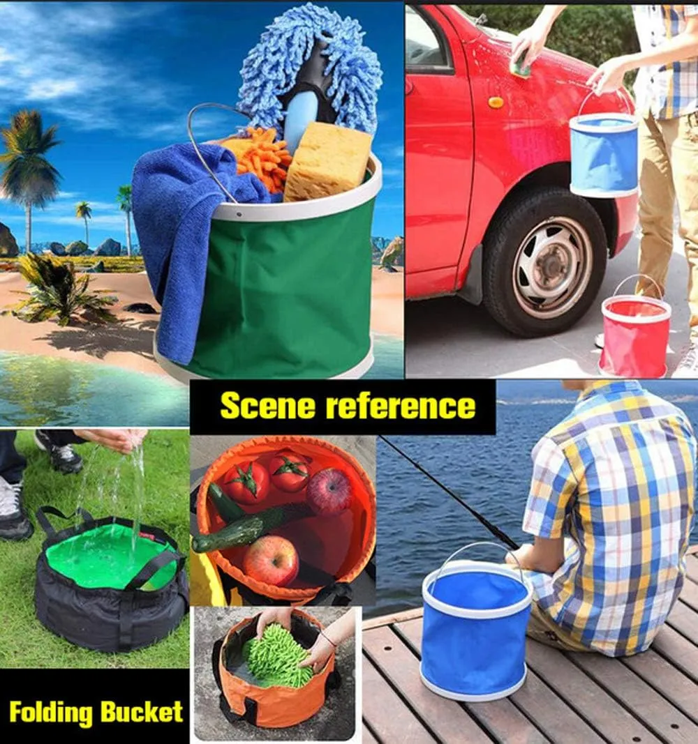 Convenient Outdoor Waterproof Folding Bucket Bag - Portable Travel Fishing Camping Water Container, 20L Yellow
