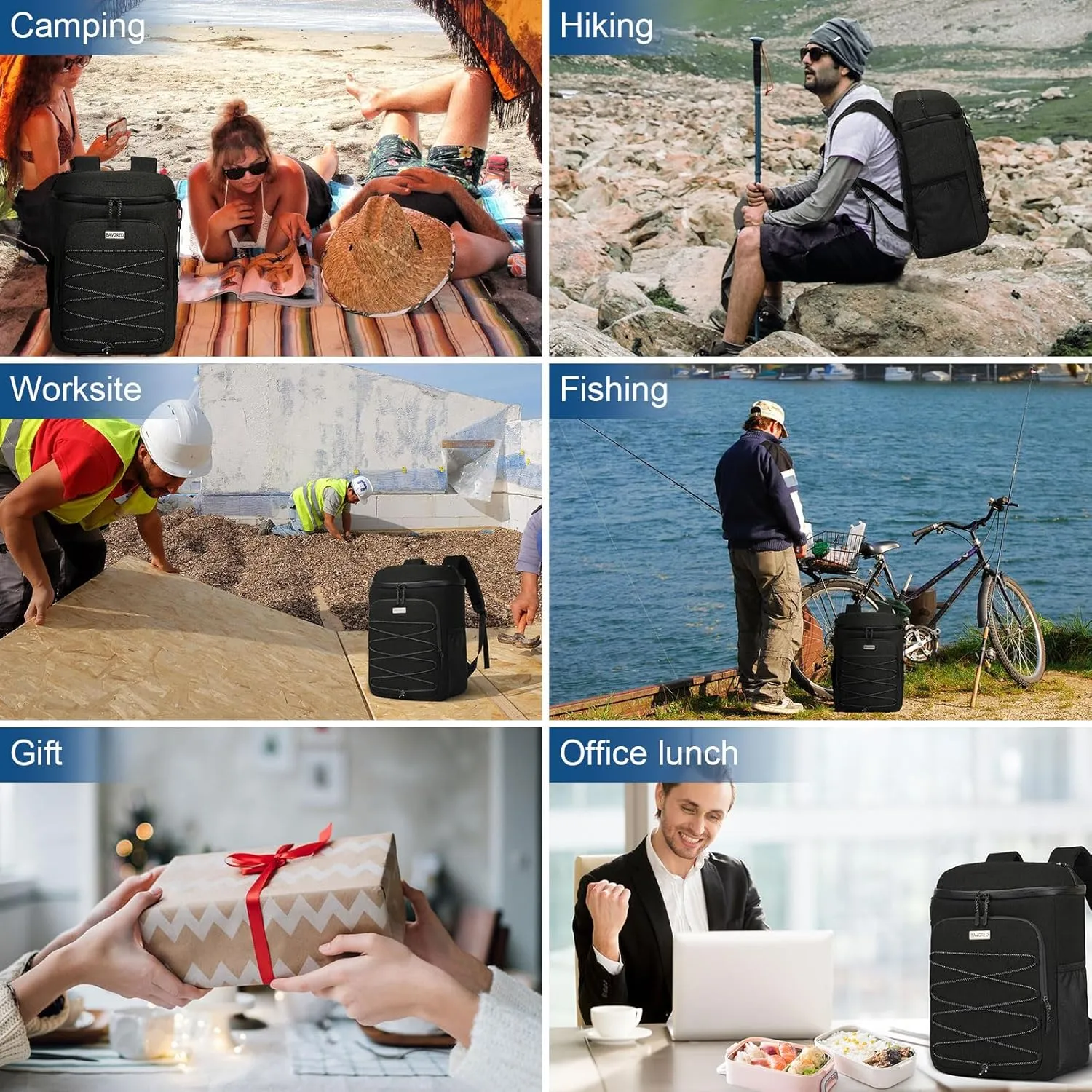 Cooler Backpack Insulated Leak Proof 30 Cans for Men Women,Waterproof Soft Cooler BagLightweight Ice Chest Lunch Backpack for Beach Camping Picnic Travel Worksite Fishing