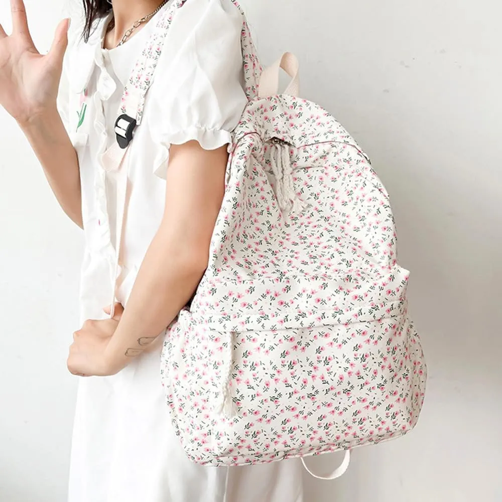 Cotton Canvas Backpacks for Women Backpack Purse Fashion Casual Travel Daypack