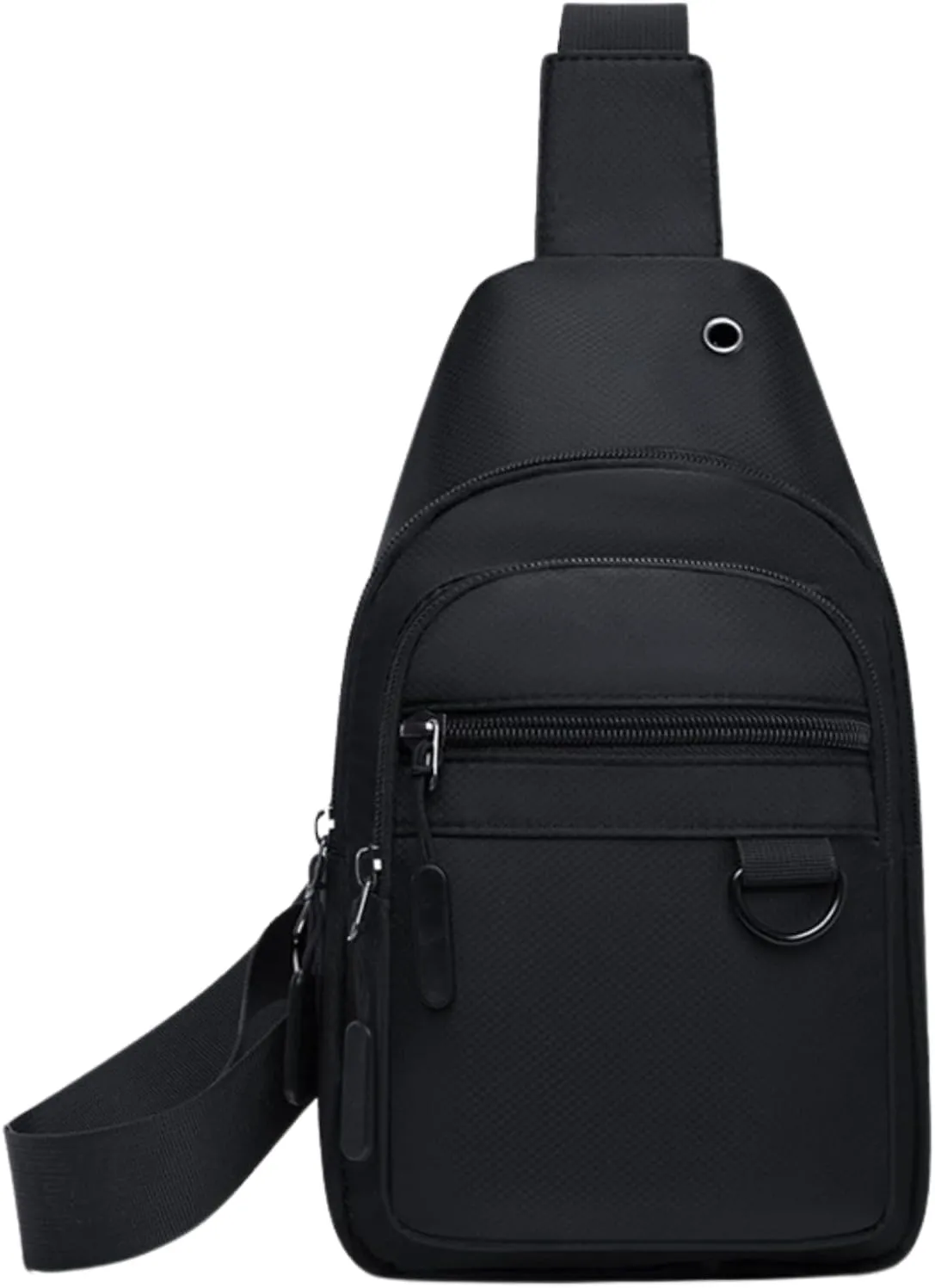 Crossbody Small Backpack Casual Sling Daypack for Men & Women Waterproof Chest Bag Lightweight Shoulder Bag for Travel,Shopping,Athletic,Jogging,Hiking,Running Black