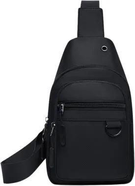 Crossbody Small Backpack Casual Sling Daypack for Men & Women Waterproof Chest Bag Lightweight Shoulder Bag for Travel,Shopping,Athletic,Jogging,Hiking,Running Black