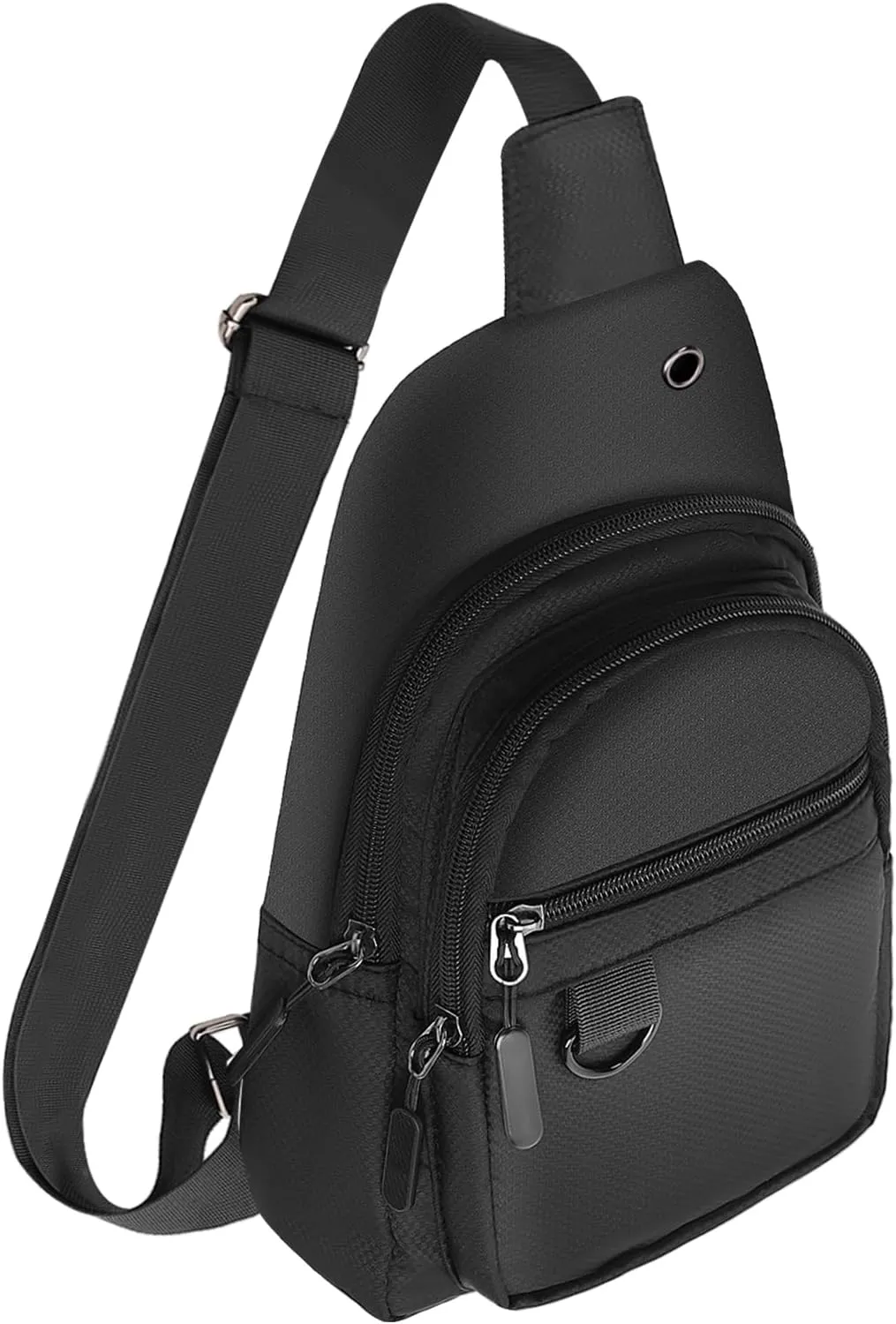 Crossbody Small Backpack Casual Sling Daypack for Men & Women Waterproof Chest Bag Lightweight Shoulder Bag for Travel,Shopping,Athletic,Jogging,Hiking,Running Black