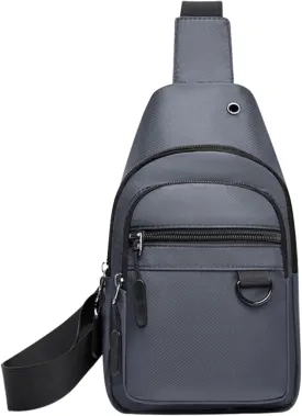 Crossbody Small Backpack Casual Sling Daypack for Men & Women Waterproof Chest Bag Lightweight Shoulder Bag for Travel,Shopping,Athletic,Jogging,Hiking,Running Grey