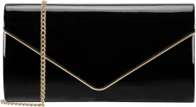 Dexmay Patent Leather Envelope Clutch Purse Shiny Candy Foldover Clutch Evening Bag for Women
