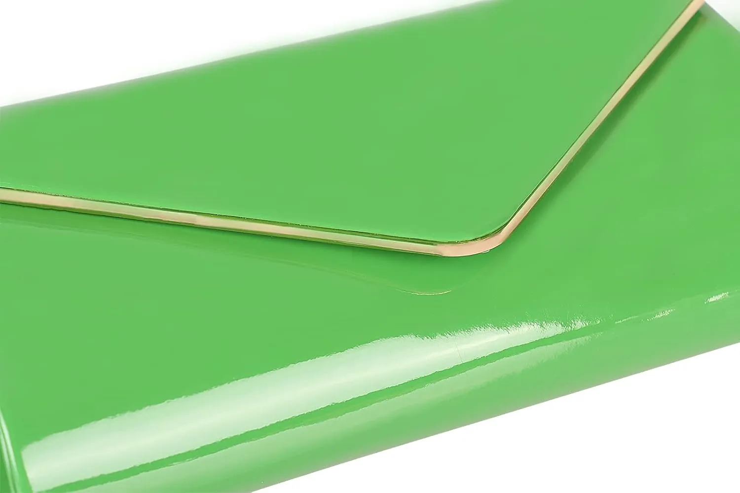 Dexmay Patent Leather Envelope Clutch Purse Shiny Candy Foldover Clutch Evening Bag for Women