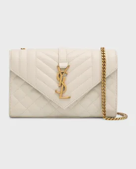Envelope Triquilt Small YSL Shoulder Bag in Smooth Leather