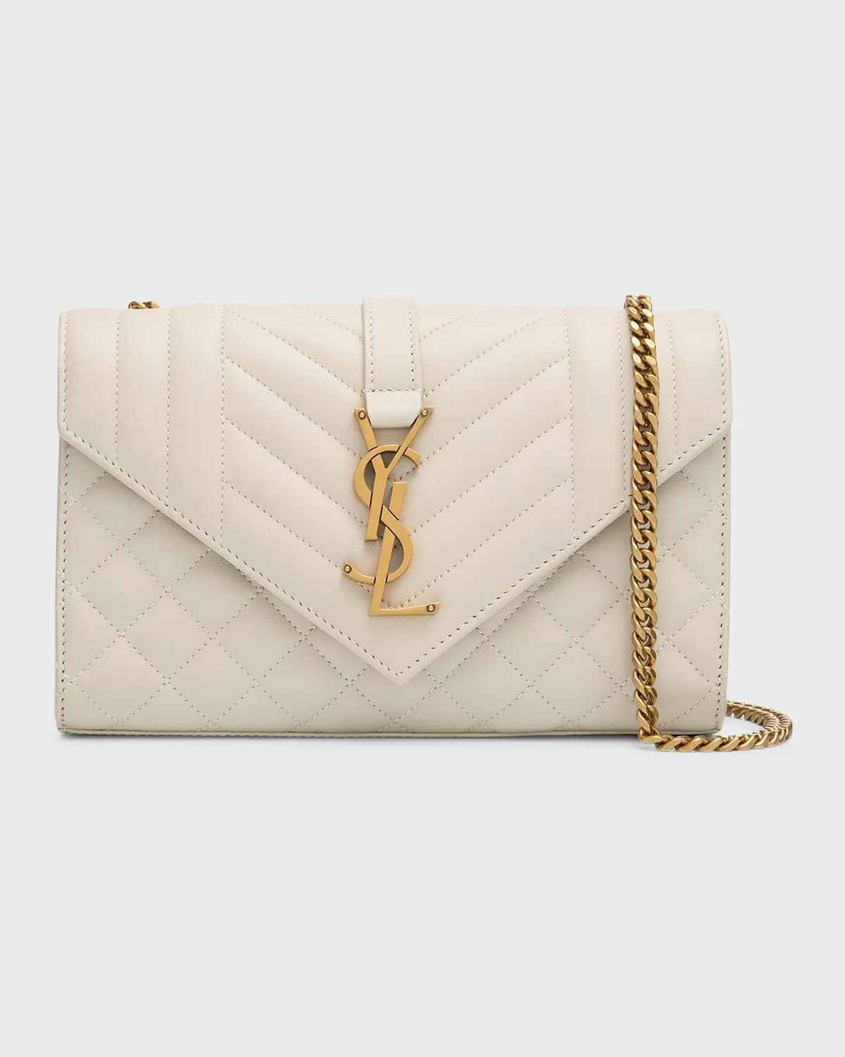 Envelope Triquilt Small YSL Shoulder Bag in Smooth Leather
