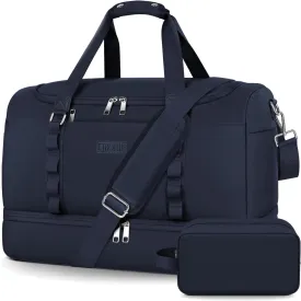 ETRONIK Duffle Bag for Men Women, Travel Bag with Shoe Compartment, Carry on Bags for Airplanes with Toiletry Bag, Weekender Overnight Bag for Gym Sports Trip, Blue