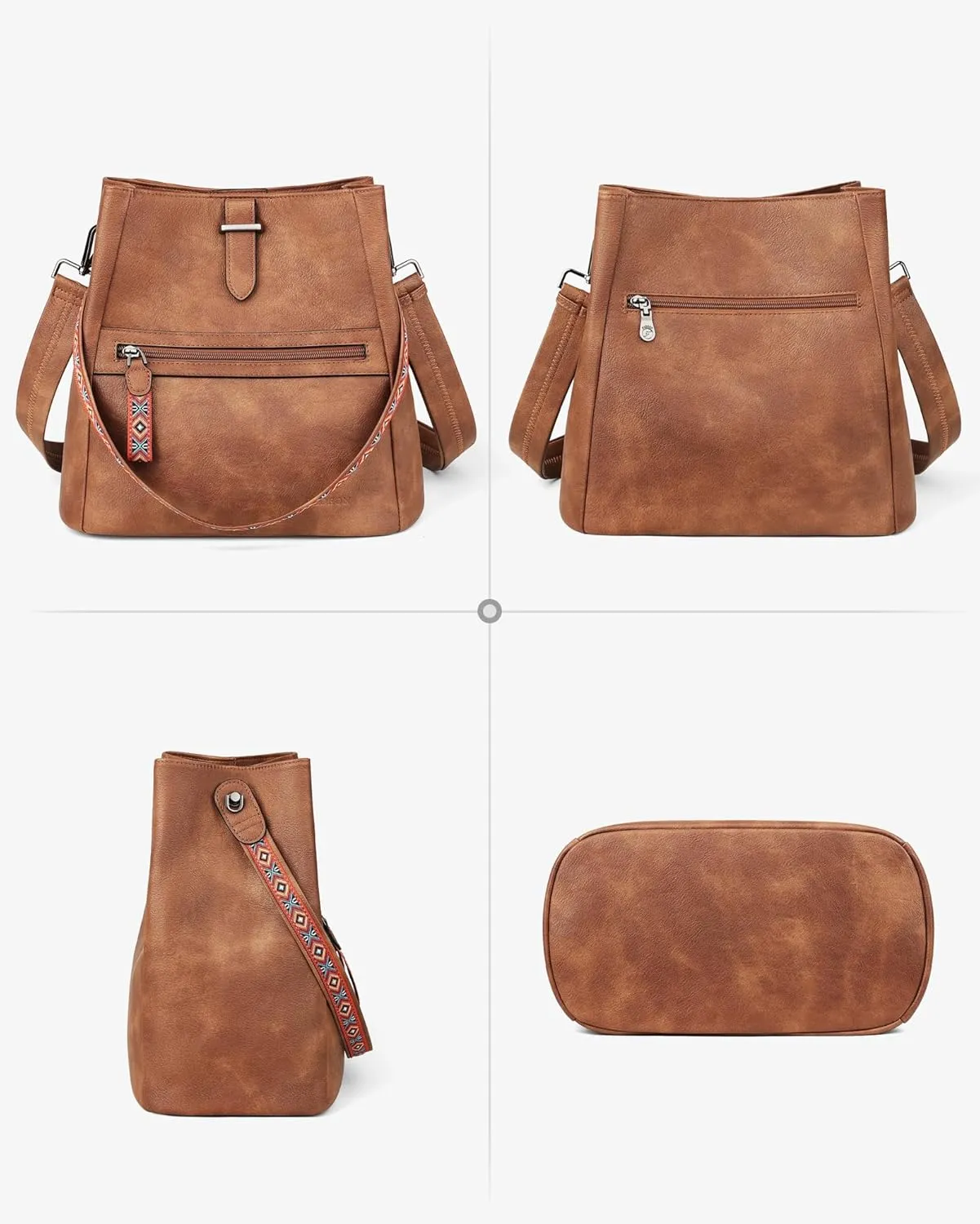 FADEON Bucket Bag for Women Purses and Handbags Designer Hobo Bags for Women Crossbody PU Leather Shoulder Bag Trendy