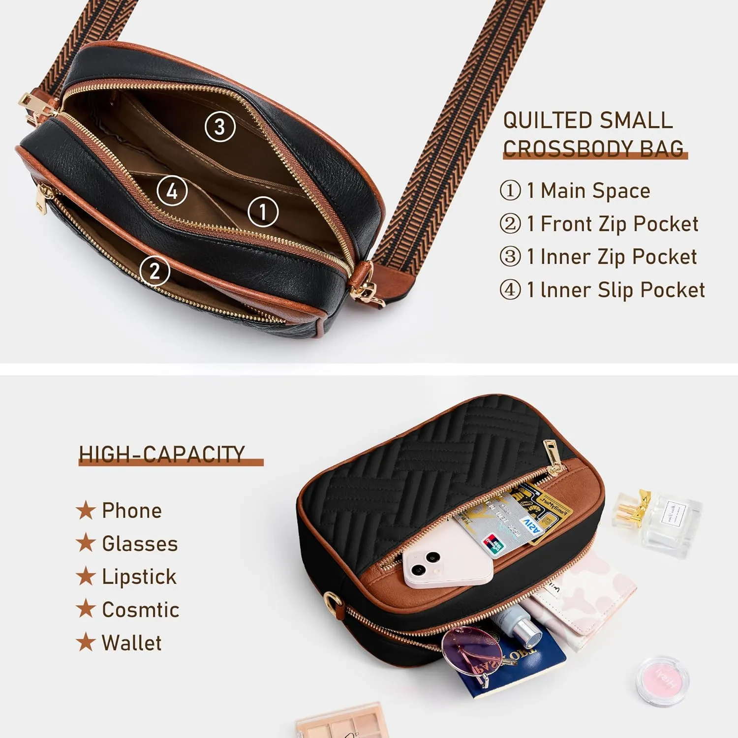 Fancy Forest Crossbody Bags for Women - Trendy Vegan Leather Small Purse, Travel-Ready Designer Accessory