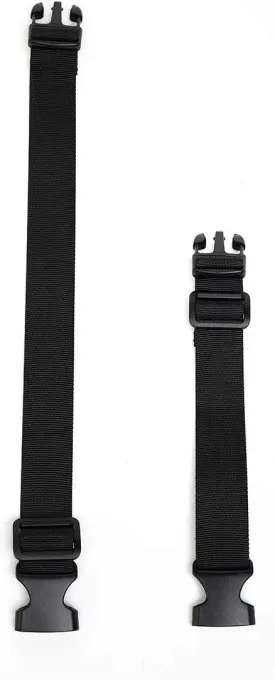 Fanny Pack [Belt] [Extender] Adjustable Elastic [Strap], Waist Bag Shoulder [Strap] Extension for Holographic Women's Bag/Waterproof [Belt] Bag & Connect luggage - 2 Pack - Black