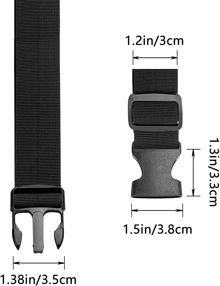 Fanny Pack [Belt] [Extender] Adjustable Elastic [Strap], Waist Bag Shoulder [Strap] Extension for Holographic Women's Bag/Waterproof [Belt] Bag & Connect luggage - 2 Pack - Black
