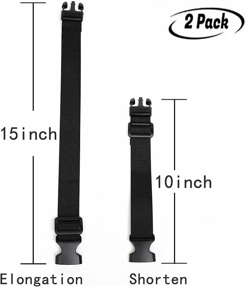 Fanny Pack [Belt] [Extender] Adjustable Elastic [Strap], Waist Bag Shoulder [Strap] Extension for Holographic Women's Bag/Waterproof [Belt] Bag & Connect luggage - 2 Pack - Black