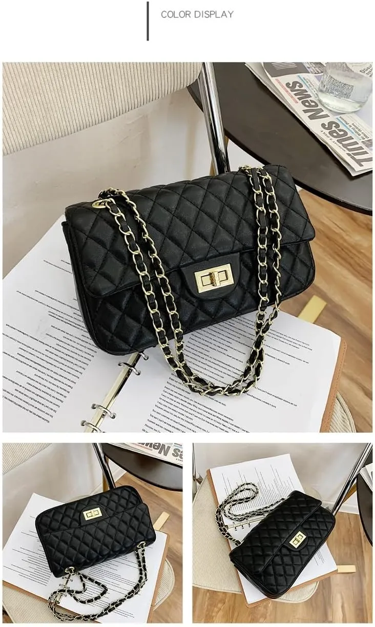 Fashion Trendy Ladies Side Bags Small Chain Leather Fabric Women Purse Handbags Shoulder Bags