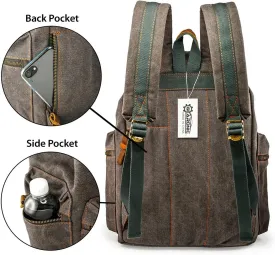 GEARONIC Vintage Canvas Backpack, Casual Daypack Backpacks for Men Women, 15inch Laptop Bag Travel Hiking Camping Rucksack