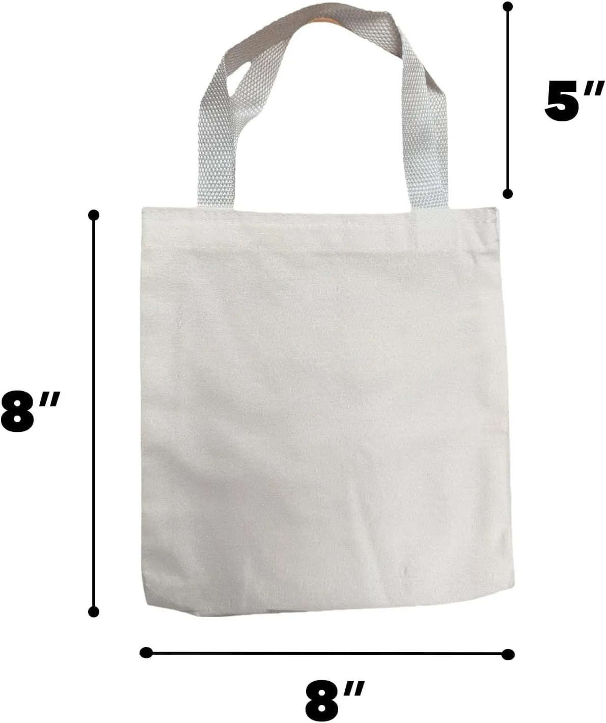 GiftExpress 26 Pack Canvas Tote Bags - 8" x 8" Reusable Small Canvas Bag in Natural Color - Bulk Small Goody or DIY Craft Bags w/Handles