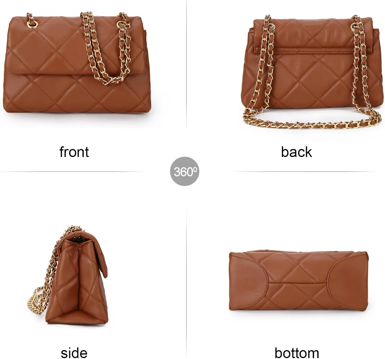 Gladdon Quilted Crossbody Purses for Women Small Ladies Shoulder Bags with Chain Trendy Clutch Purse Cute Designer Bag