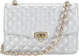 GM LIKKIE Quilted Shoulder Bag for Women, Medium Flap Crossbody Handbag with Chain Strap, Soft Vegan Leather Clutch Purse