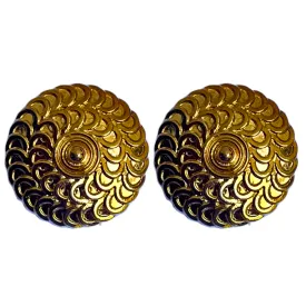 Golden Color Elegant Traditional Designer Round 1 Hole Metal Buttons
