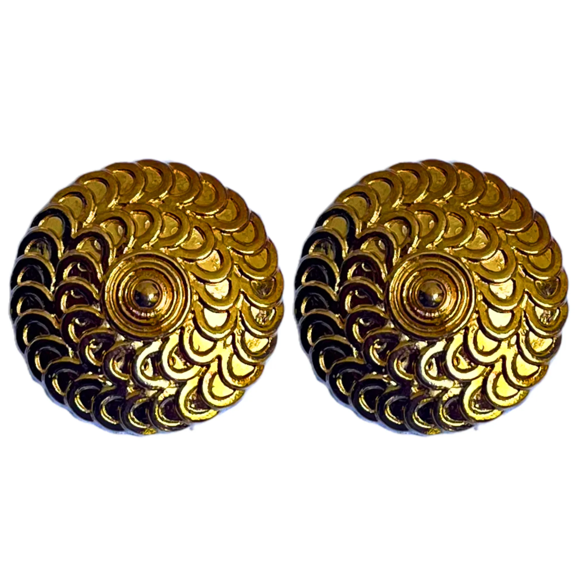 Golden Color Elegant Traditional Designer Round 1 Hole Metal Buttons