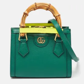 Green Leather Mini Diana Tote