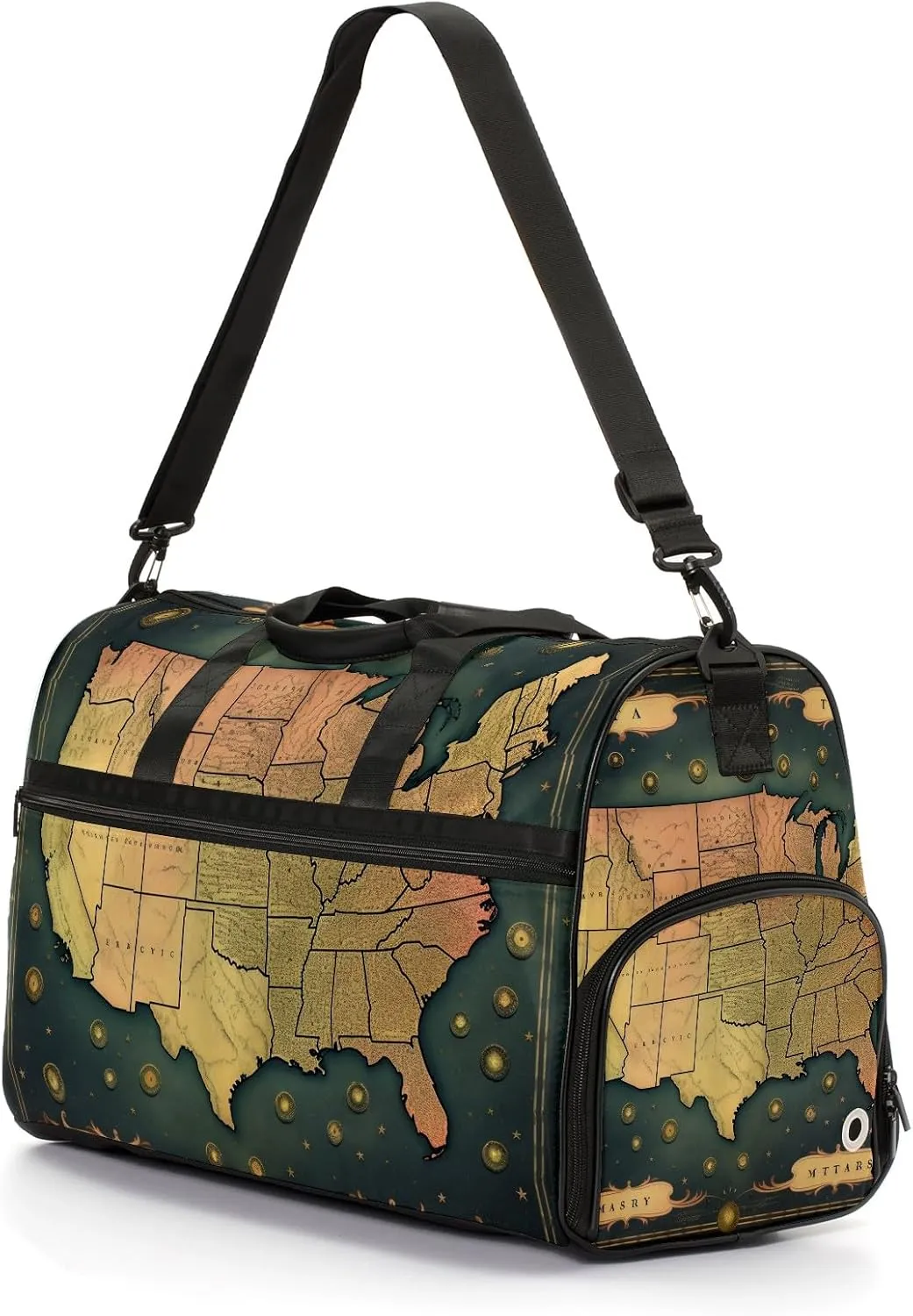 Gym Bag for Women Men, Yoga Bag with Shoe Pocket, Travel Duffel Tote Bag for Plane, Workout, Swimming, Weekend Overnight Bag Carry on Bag Hospital Holdalls, America Map - 26